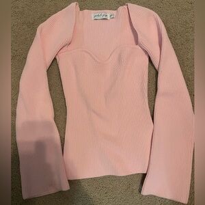 Petal & Pup Light Pink Ribbed Sweater
